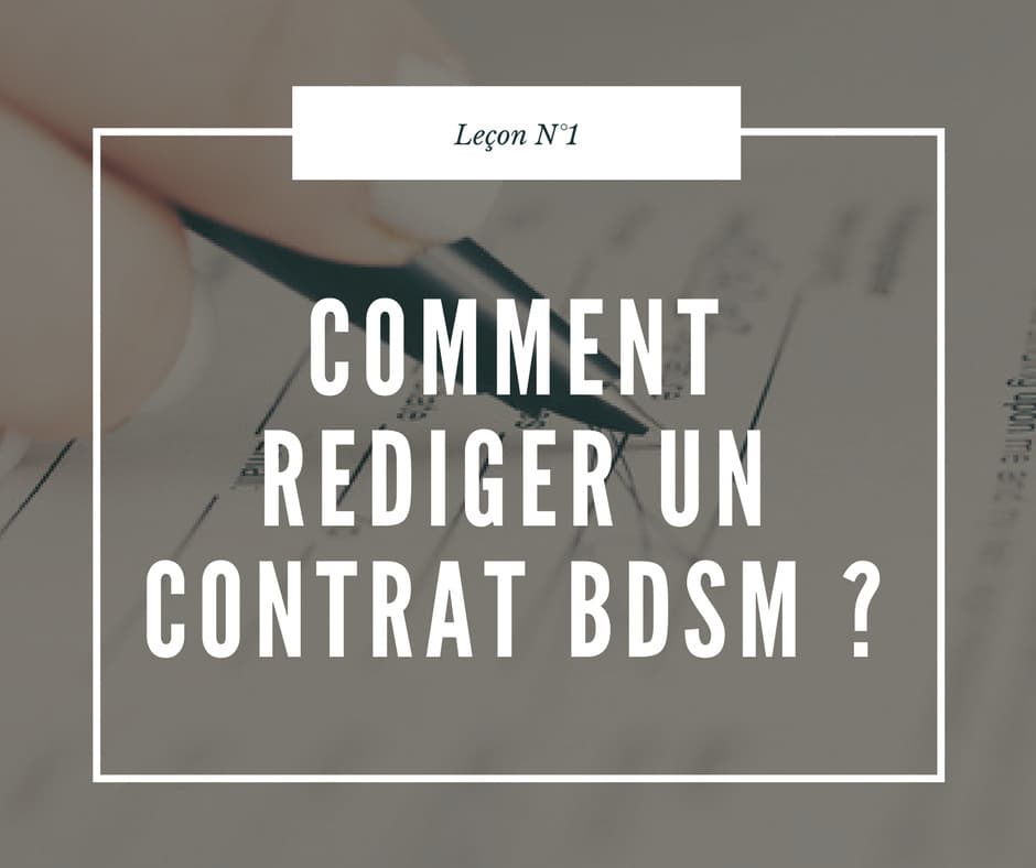 rédaction contrat bdsm